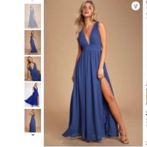 LuLus Heavenly Hues Royal Blue Maxi Dress